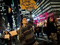Демонстрация в Нью-Йорке. 11.11.2016