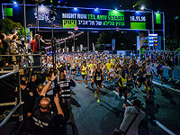 Массовый ночной забег в Тель-Авиве