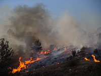 Усилился пожар в районе Натафа: огонь приближается к шоссе № 1    