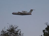 Российский пожарный самолет Бе-300 над Иерусалимскими горами. 25.11.2016
