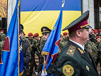 Во время военного парада в Киеве. Август 2016 года