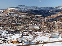 Зимняя буря в Ливане: снегопад в горах