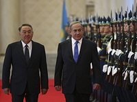 Нурсултан Назарбаев и Биньямин Нетаниягу. Астана, 14 декабря 2016 года
