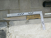 Нож, который пыталась использовать арабка при нападении на КПП "Каландия" 30 декабря 2016 года