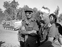 Моше Даян и Ариэль Шарон в 1973 году