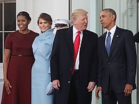 Мишель Обама, Мелания Трамп, Дональд Трамп и Барак Обама