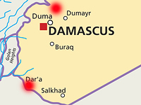 Ночью были атакованы позиции "Хизбаллы" около Дамаска и в районе Дараа