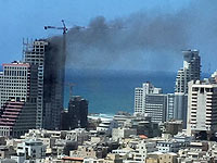 Пожар в башне на улице А-Яркон в Тель-Авиве