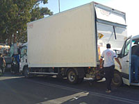 На 574-м шоссе произошла авария с участием трех грузовых автомобилей и автобуса