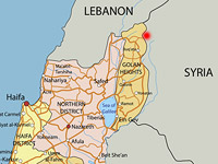 Хадер на карте Сирии и Израиля