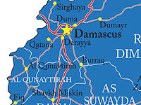Карта юго-западной Сирии