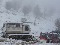 Сильный снегопад на горе Хермон, горный курорт закрыт для туристов