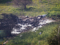 Обломки F-16, упавшего на территории кибуца Хардуф
