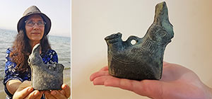 Находка на пляже Кинерета: 1500-летняя глиняная птица, свидетель кораблекрушения