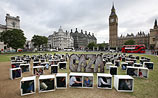 "Люди-ящики" в Лондоне: акция в поддержку Газы. Фоторепортаж