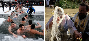 Крещенские купания в святом Иордане и на острове Ада. Фоторепортаж