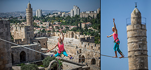 По канату над Старым городом Иерусалима. Фоторепортаж