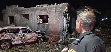 Попадание иранской ракеты в Зарзире, десятки пострадавших