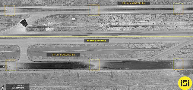 ImageSat: в результате удара по аэропорту Дамаска разбиты взлетно-посадочные полосы