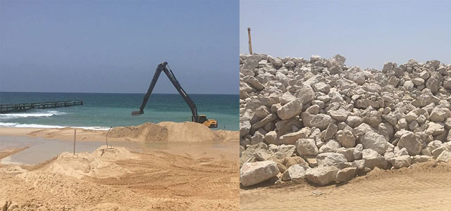 Началось строительство морского барьера на границе с Газой