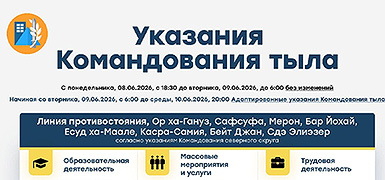 Командование тыла: 9 июня после 6:00 отменены все ограничения на большей части Израиля