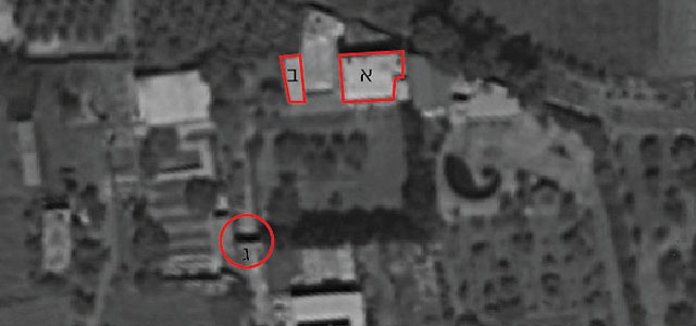Спутниковый снимок целей, атакованных около Дамаска
