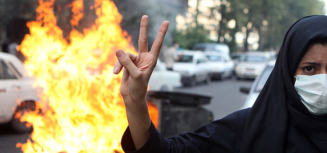 Массовые акции протеста в Тегеране

